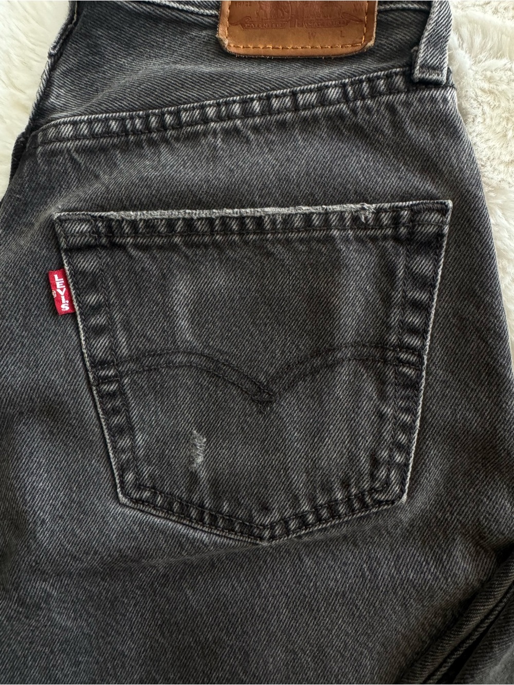 Levi's 90s 501 women's Washed Black Denim Skinny Jeans with Red Tab